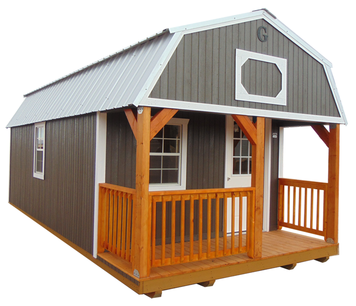 Corner Porch Lofted Barn Cabin